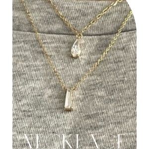 Delicate Tiered Cubic Zirconia Pendant Necklace